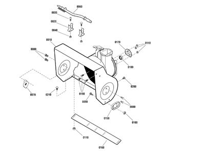Auger Housing Group Diagram and Parts List for 1696230-00-CH842100SE  Briggs and Stratton Snow Blower